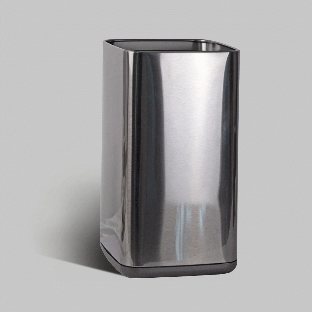 SKU: HDX-105 OPEN TOP STAINLESS STEEL WASTE BIN