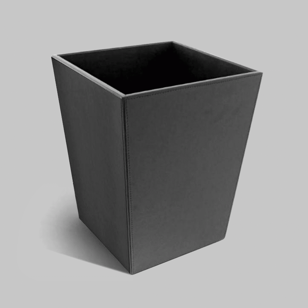 SKU: RB-11 OPEN TOP PU LEATHER WASTE BIN