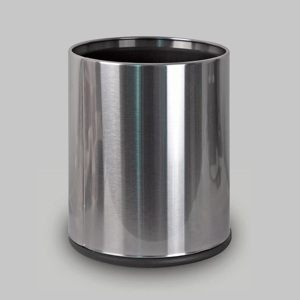 SKU: HDX-101S OPEN TOP STAINLESS STEEL WASTE BIN 10Ltr