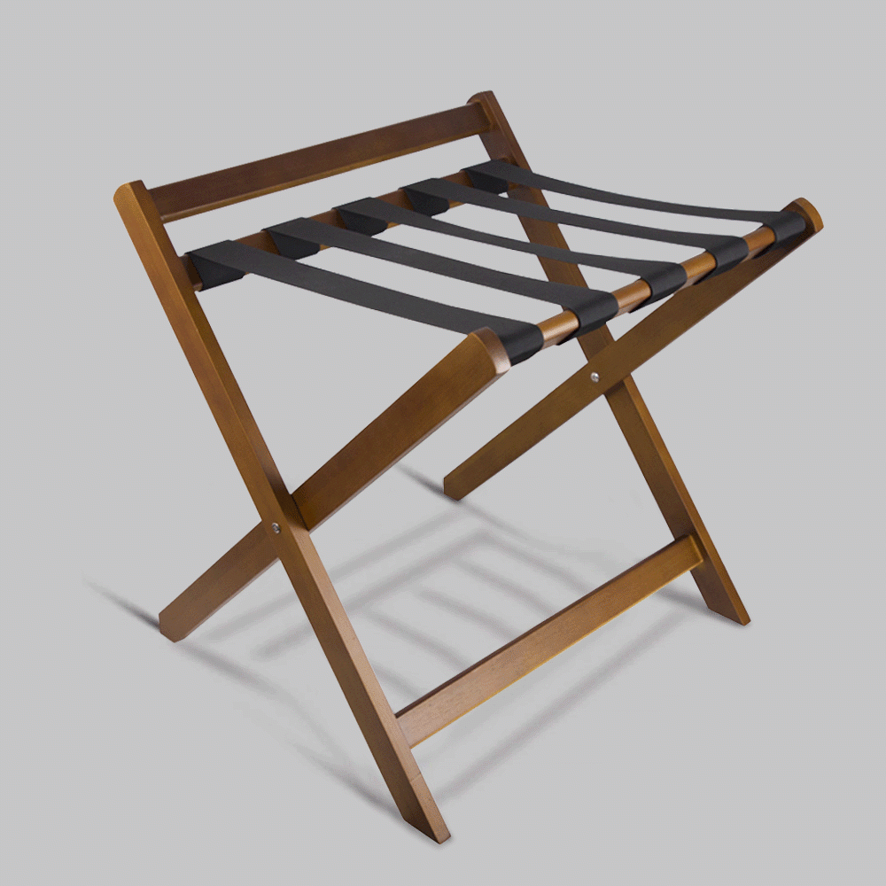 SKU: HS605558-2 WOODEN LUGGAGE RACK WITH BACKREST MAHOGANY