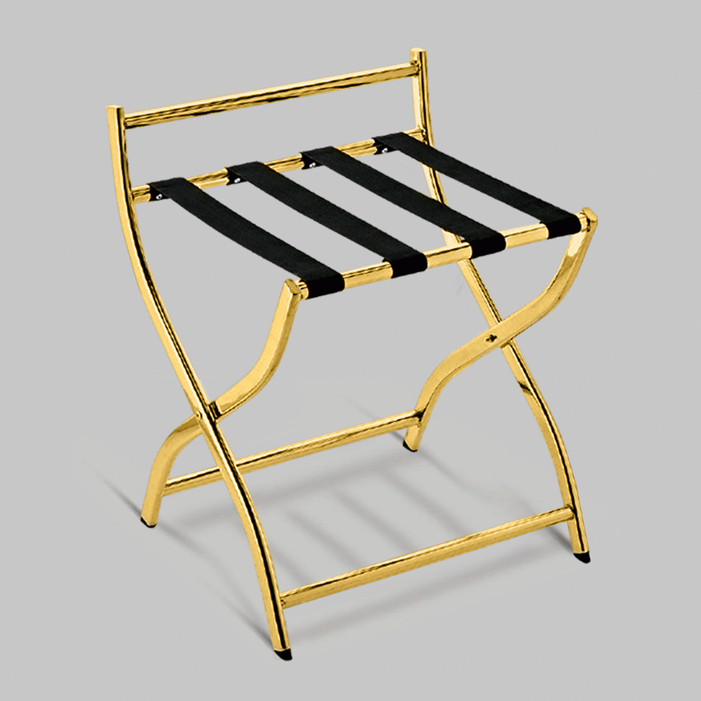 SKU: HS614767-1 LUGGAGE RACK WITH BACKREST GOLD