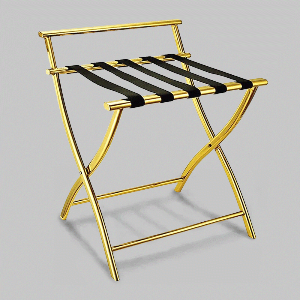 SKU: HS525265-3 LUGGAGE RACK WITH BACKREST GOLD