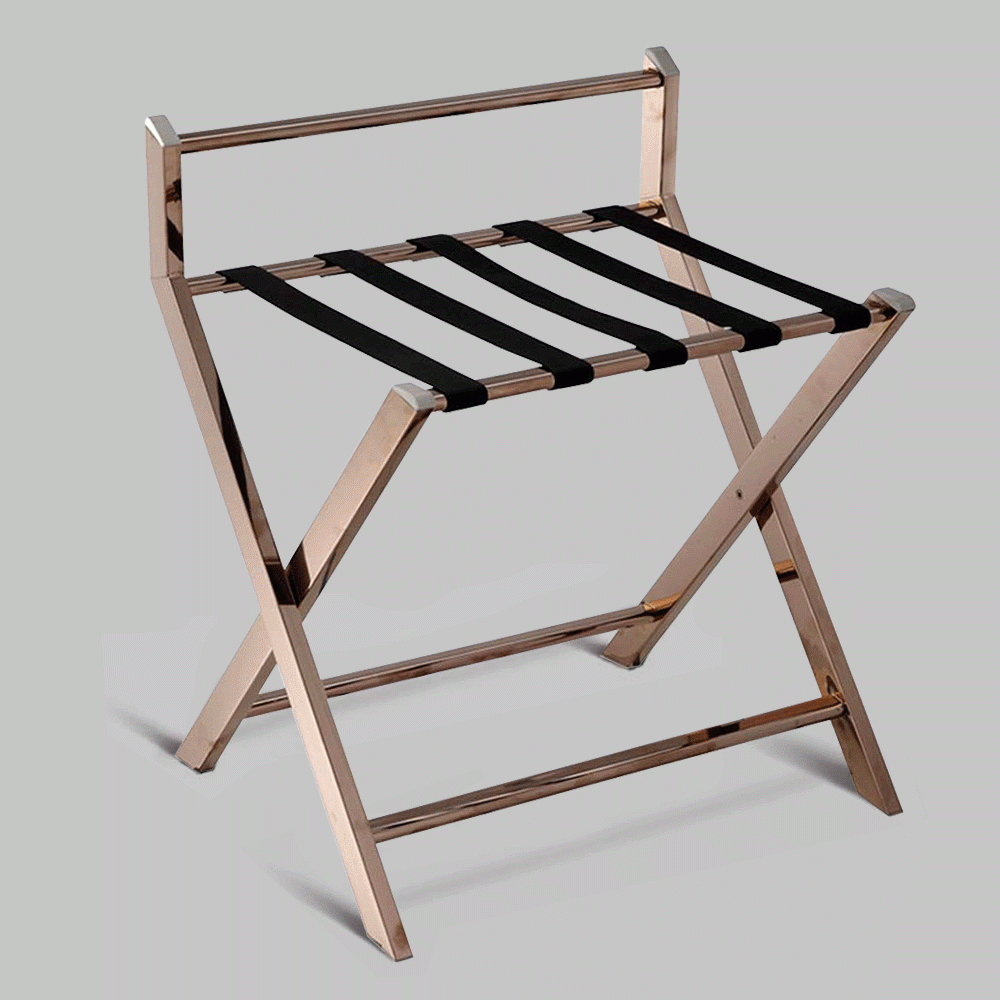 SKU: HS604567-1 LUGGAGE RACK WITH BACKREST ROSE GOLD