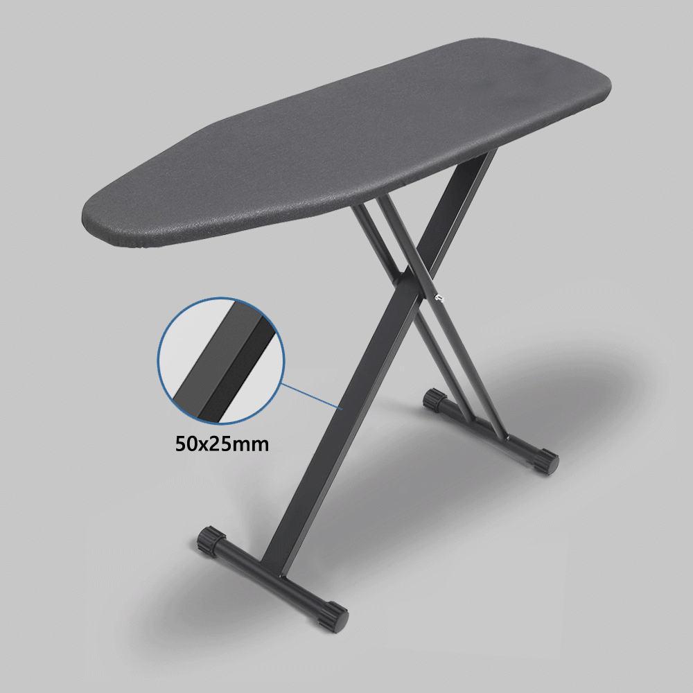SKU: IB09B IRONING BOARD WITH RECTANGULAR & ROUND LEG COMBINATION – BOARD SIZE:110x40cm