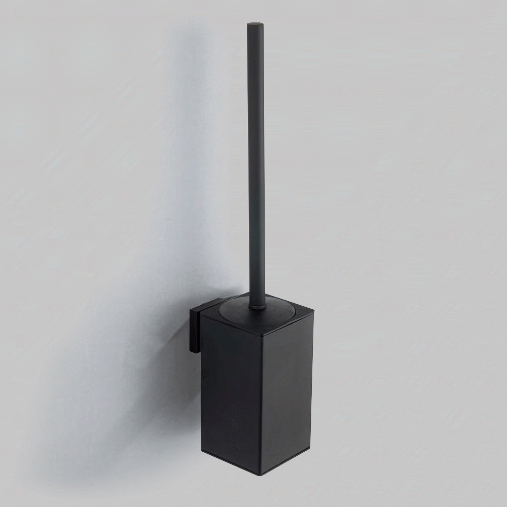 SKU: KLM710B SQUARE S. STEEL WALL MOUNT TOILET BRUSH HOLDER 150mm BLACK