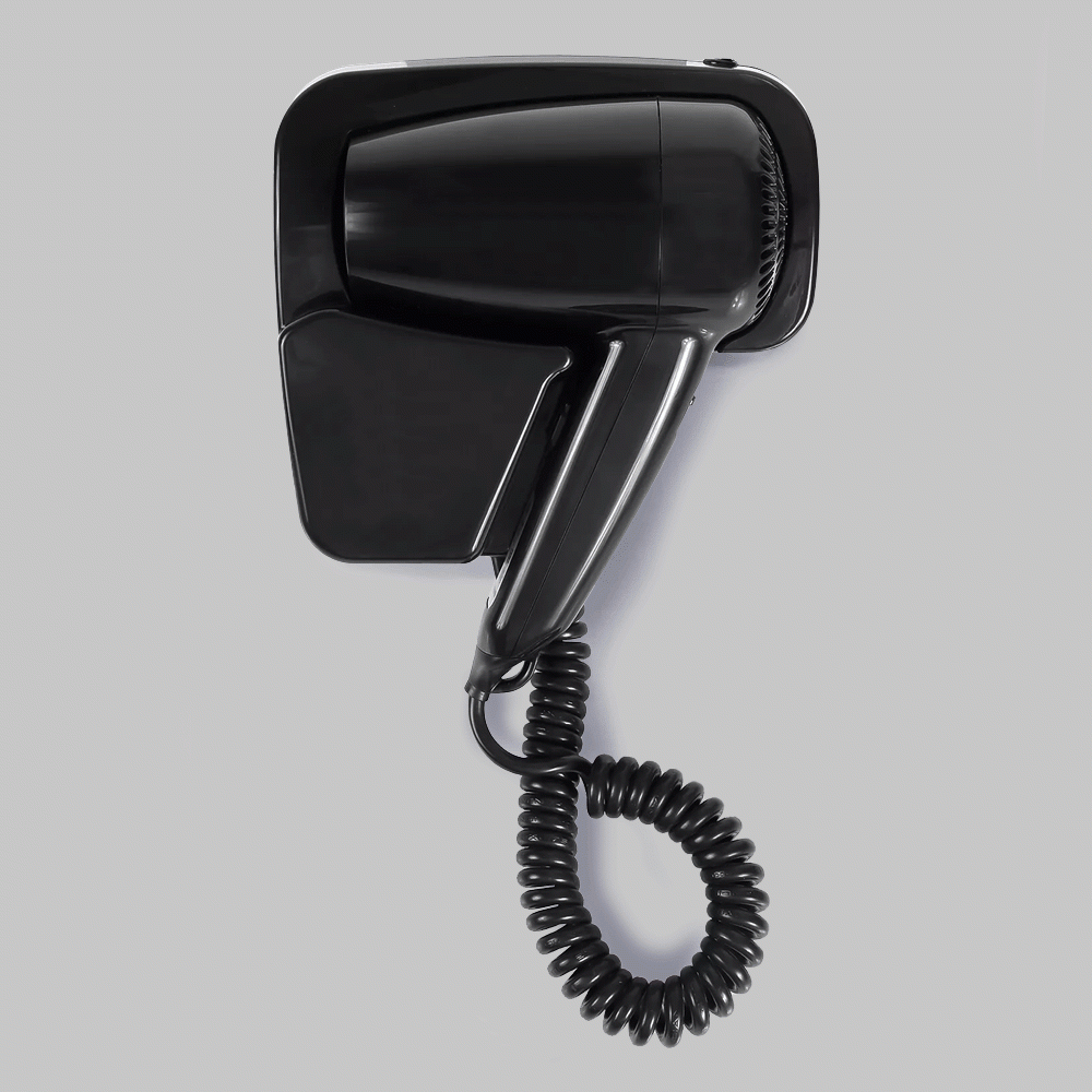 SKU: D01B-1B WALL MOUNTED HAIR DRYER 1300W BLACK