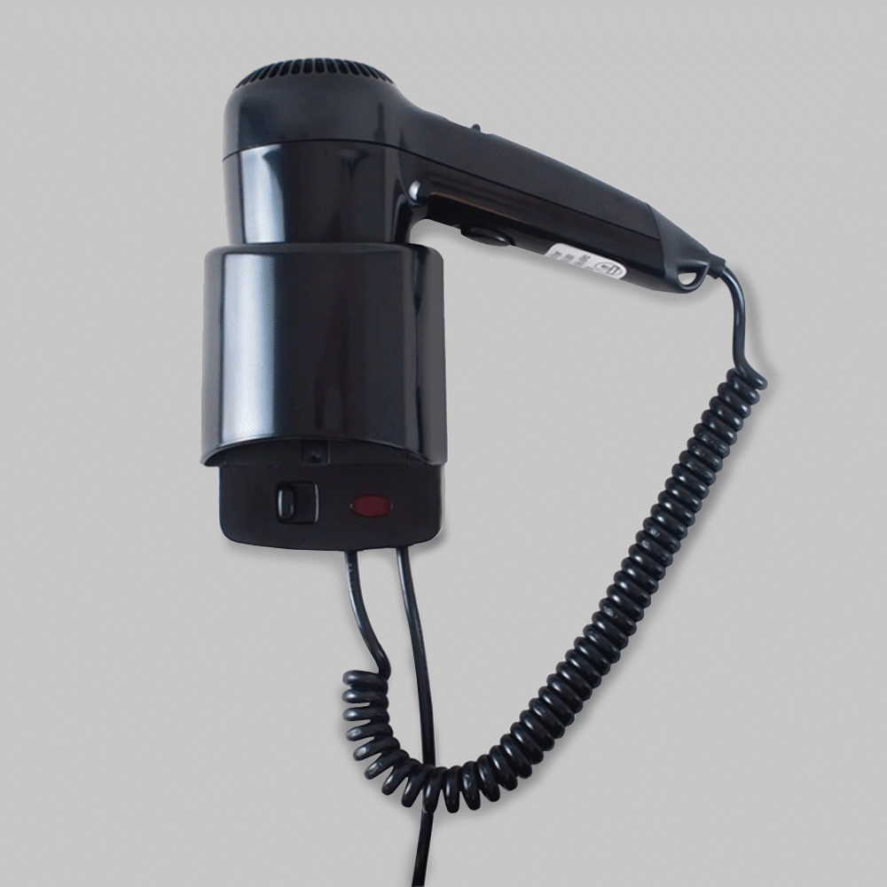SKU: D02B-1B WALL MOUNTED HAIR DRYER 1300W BLACK