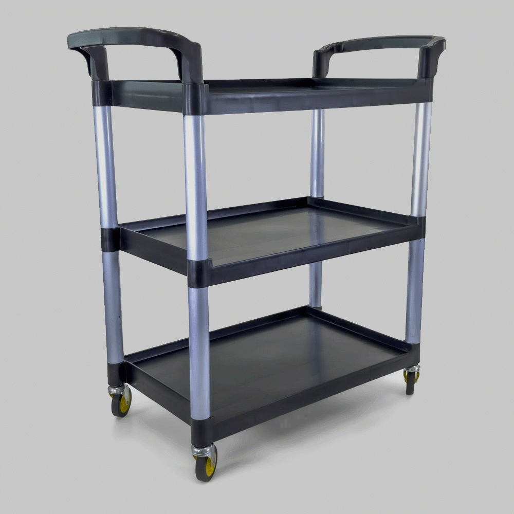 SKU: D-013 OPEN SIDED UTILITY TROLLEY 3 SHELVES L:104cm