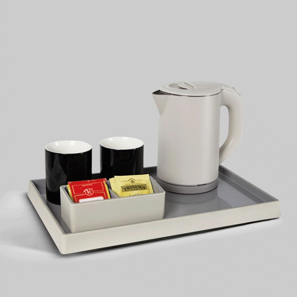 SKU: R1-H1268KHAKI KETTLE 0.8L WITH TRAY SET