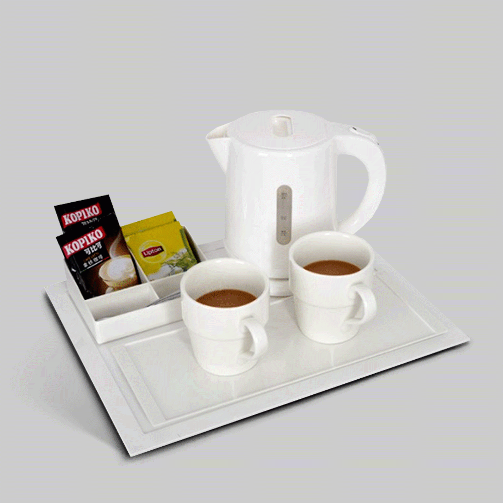 SKU: C-H1010WH KETTLE 0.8L WITH TRAY SET