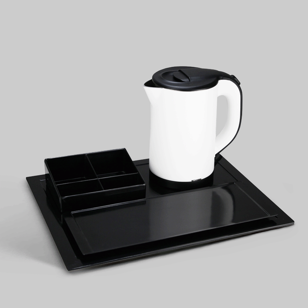 SKU: C-H1268B&W KETTLE 0.8L WITH TRAY SET