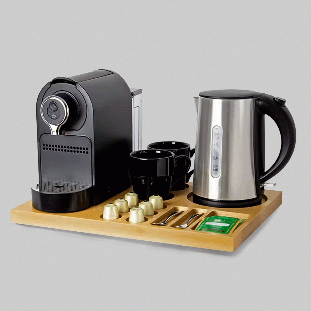 SKU: N42W-NAT-H1206-1 SET KETTLE 1.0L & WOODEN TRAY