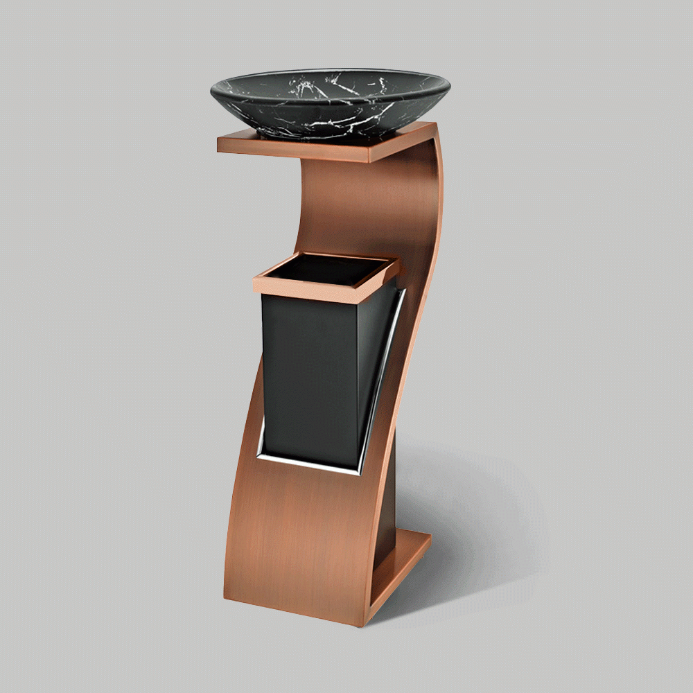 SKU: HS-D042 STANDING BIN WITH MARBLE ASHTRAY