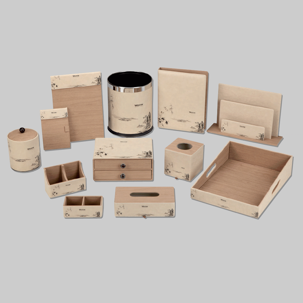 CL-9077+9187 PU LEATHER HOTEL AMENITIES 12pcs