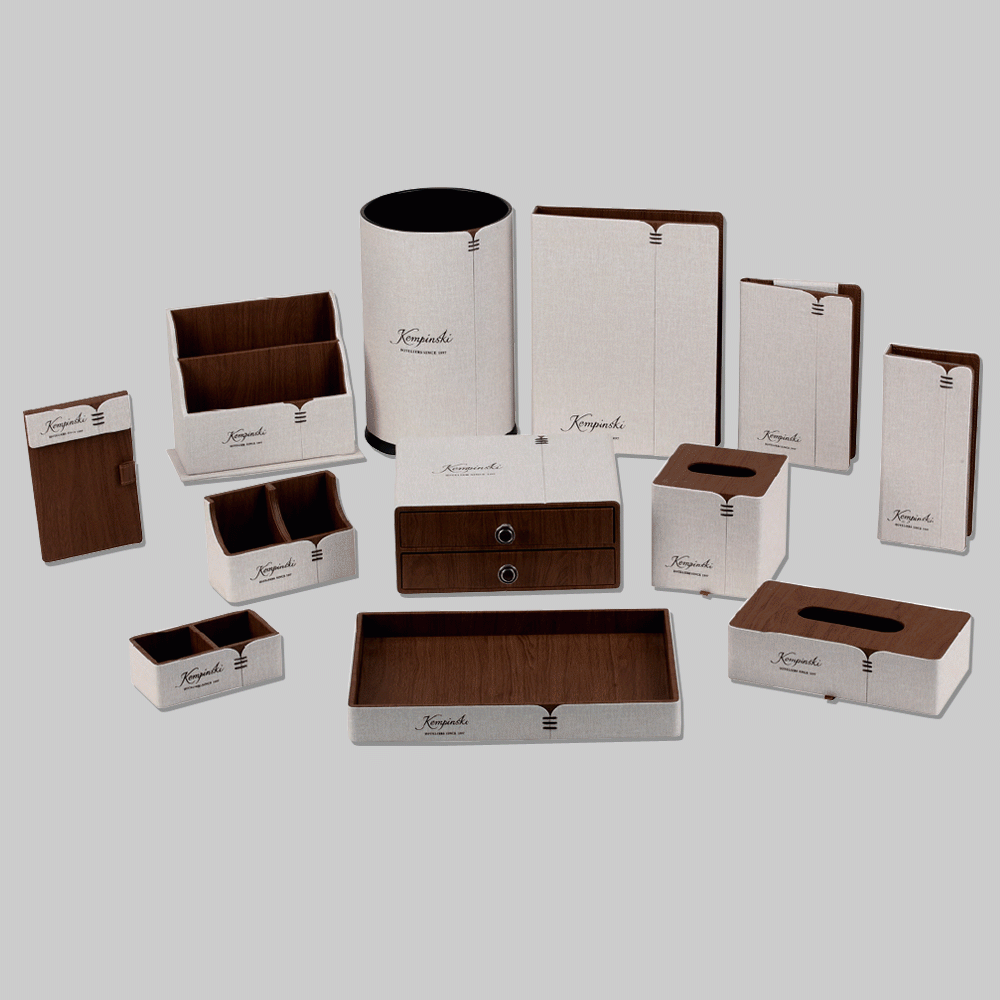 CL-9180+9188 WOOD & PU LEATHER HOTEL AMENITIES 12pcs