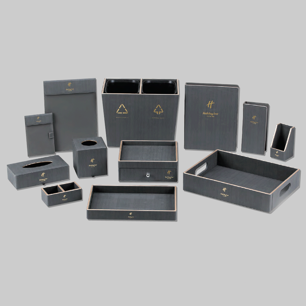 CL-9174-1 PU LEATHER HOTEL AMENITIES 12pcs