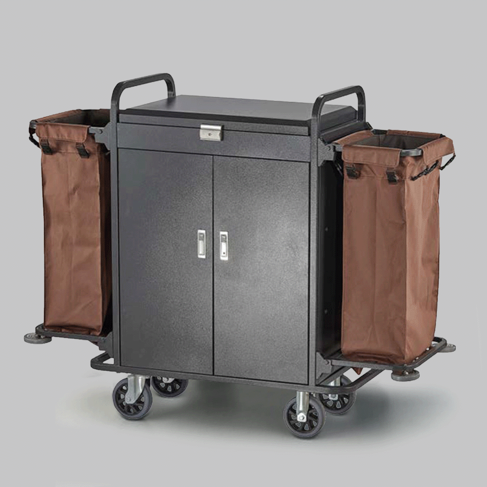 SKU: C-38A HOUSEKEEPING TROLLEY WITH 2 LAUNDRY BAGS AND DOORS