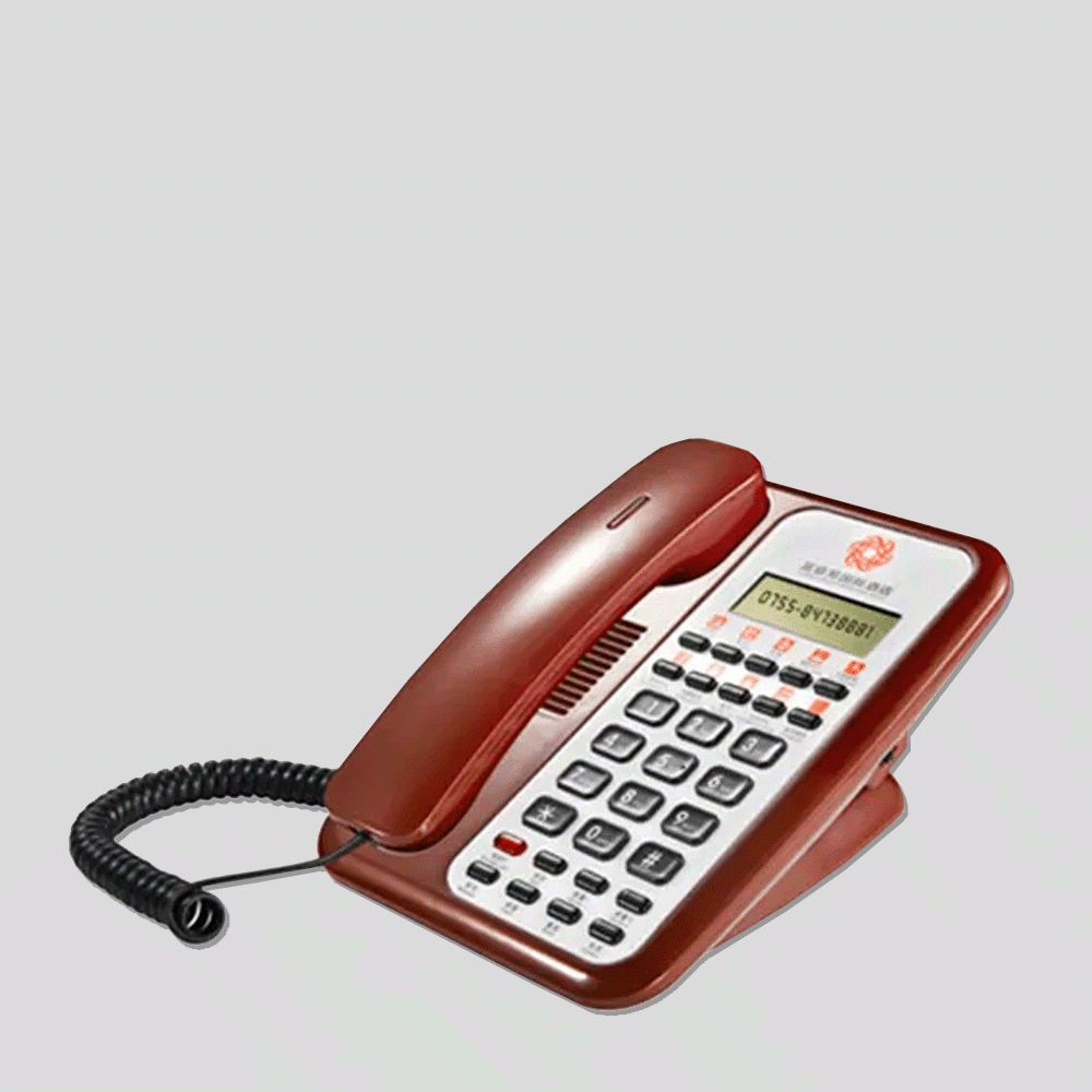 ACE-8902B-RED TELEPHONE WITH DISPLAY FOR HOTEL ROOM - UV OIL RED