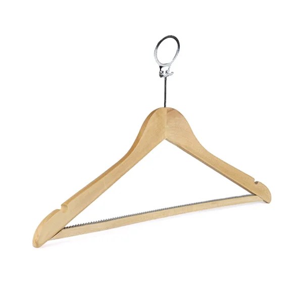 1008 ANTI-THEFT WOODEN CLOTHES HANGER WITH NON SLIP BAR 44.5x2.0cm