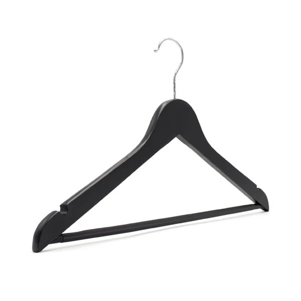 6125NBL WOODEN CLOTHES HANGER 44.5×1.2cm BLACK
