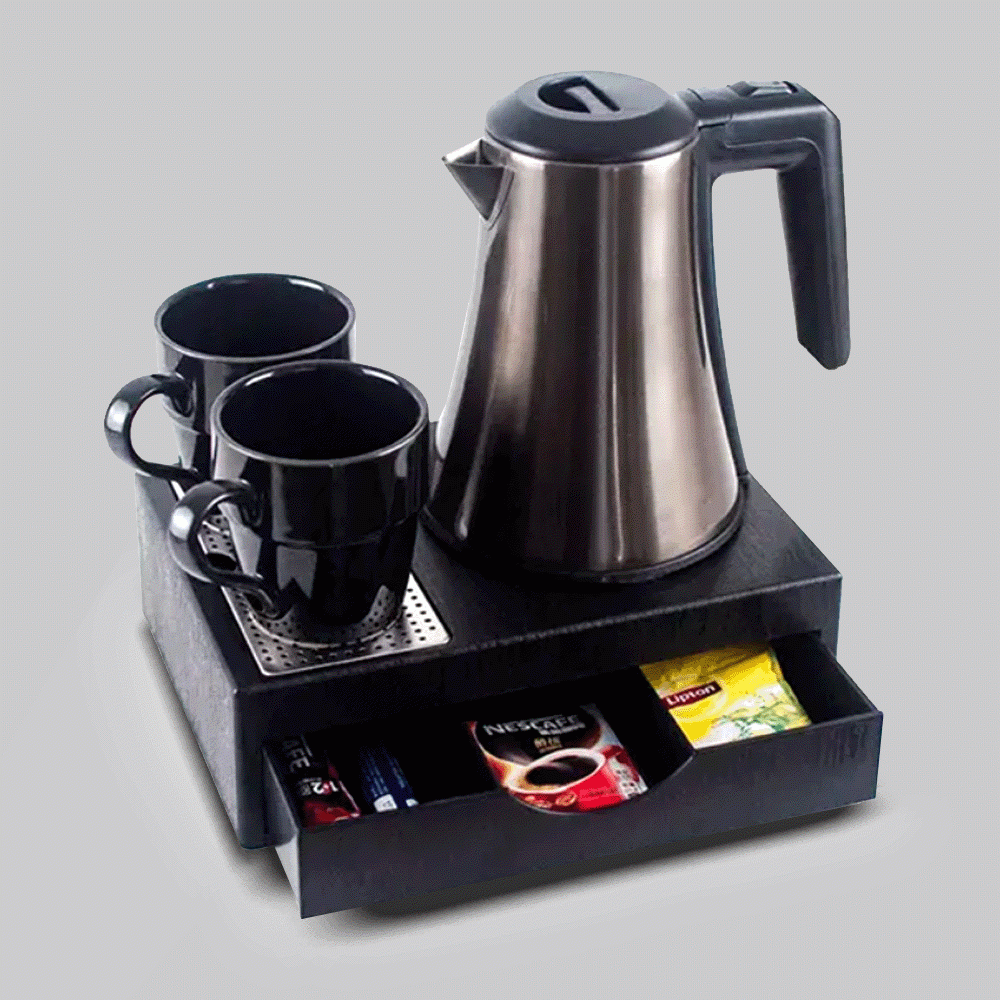SKU: M-H1208GUN KETTLE 0.8L WITH DRAWER TYPE TRAY SET