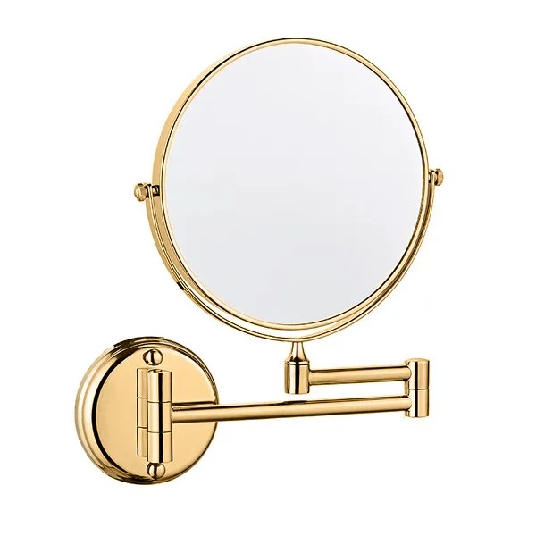 HT-67G GOLD WALL MOUNTED MAGNIFYING MIRROR 8"