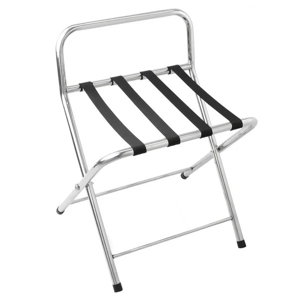 HM7215D FOLDING LUGGAGE RACK WITH BACKREST S.STEEL